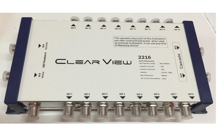 ClearView 2216 16 Port Cascade Satellite Multiswitch