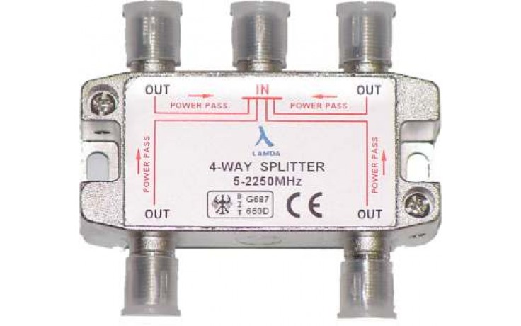 ClearView 4 Way F connector splitter 5-2250MHz