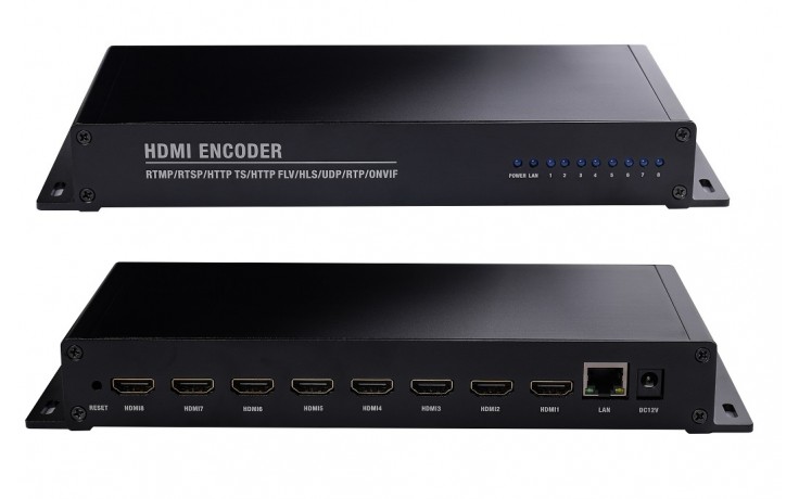 HD818IP H.265 Streaming Encoder,  8-HDMI Ports in