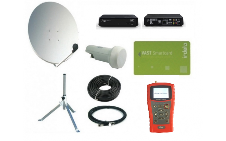 SatKing 80 cm portable VAST Dish Kit with digital meter & UEC VAST receiver