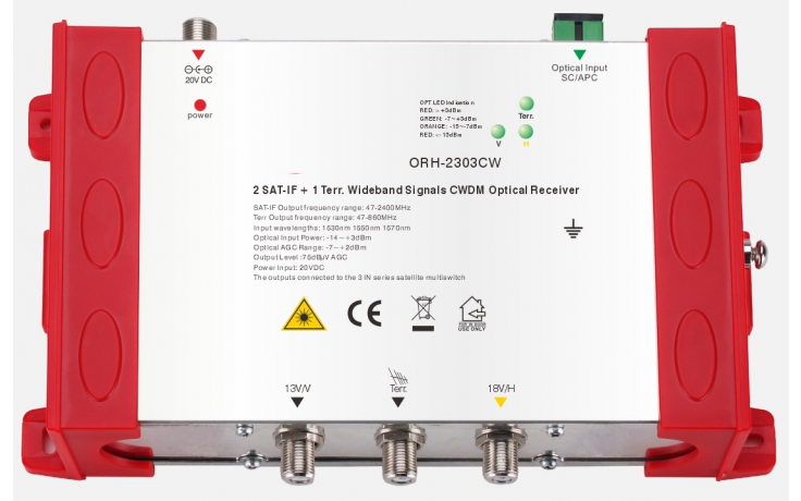 ClearView ORH-2300CW Fibre Optical to Terrestrial/Satellite RF Receiver 