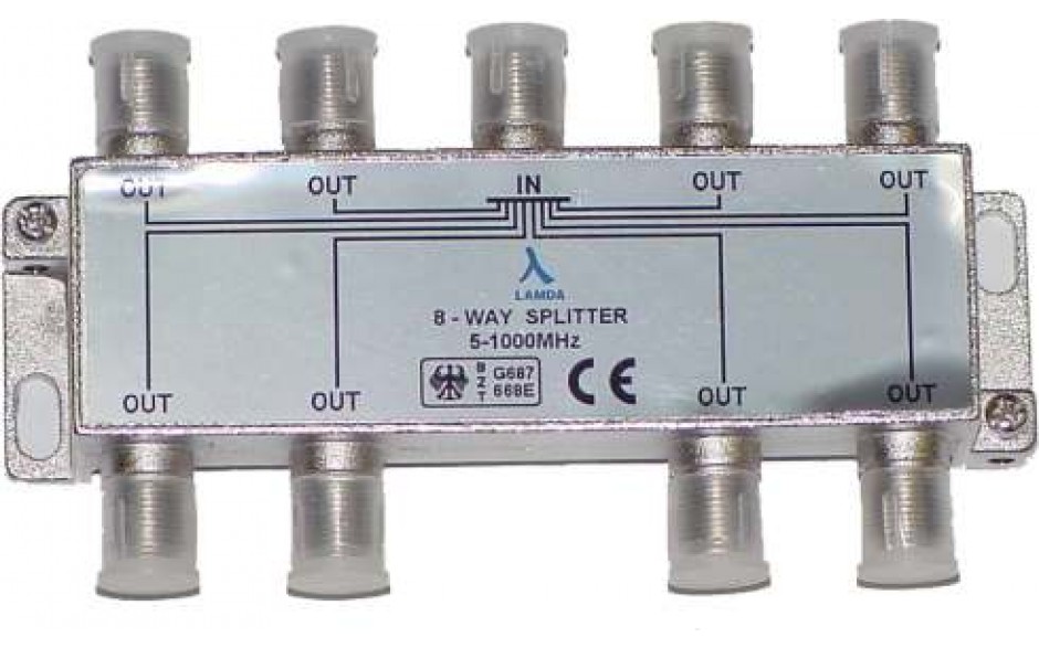 ClearView 8 Way F connector splitter 5-1000MHz