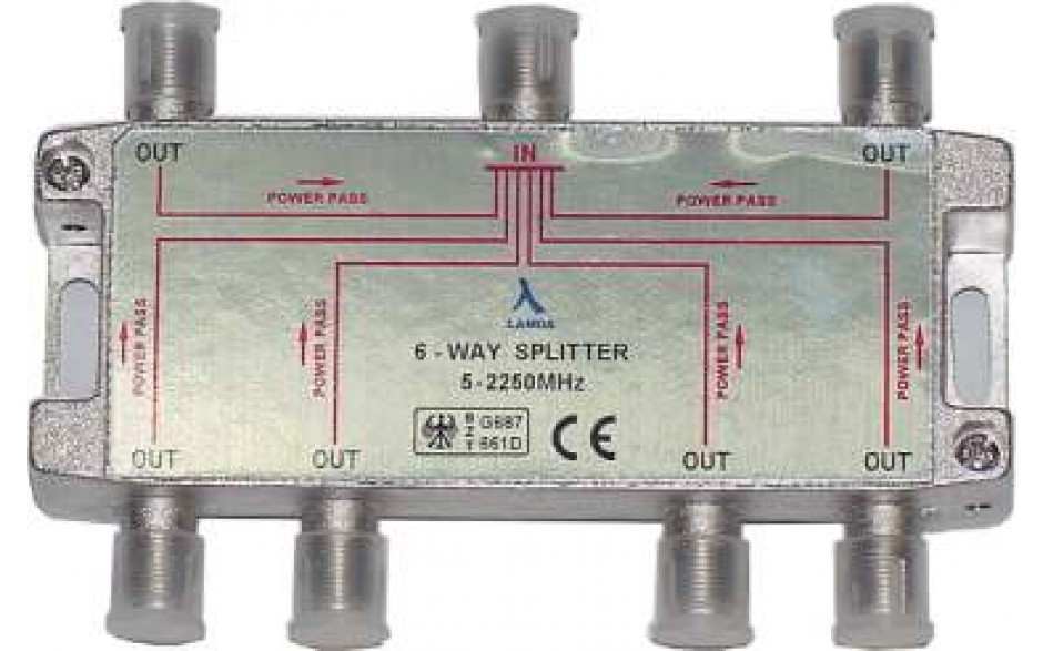 ClearView 6 Way F connector splitter 5-2250MHz