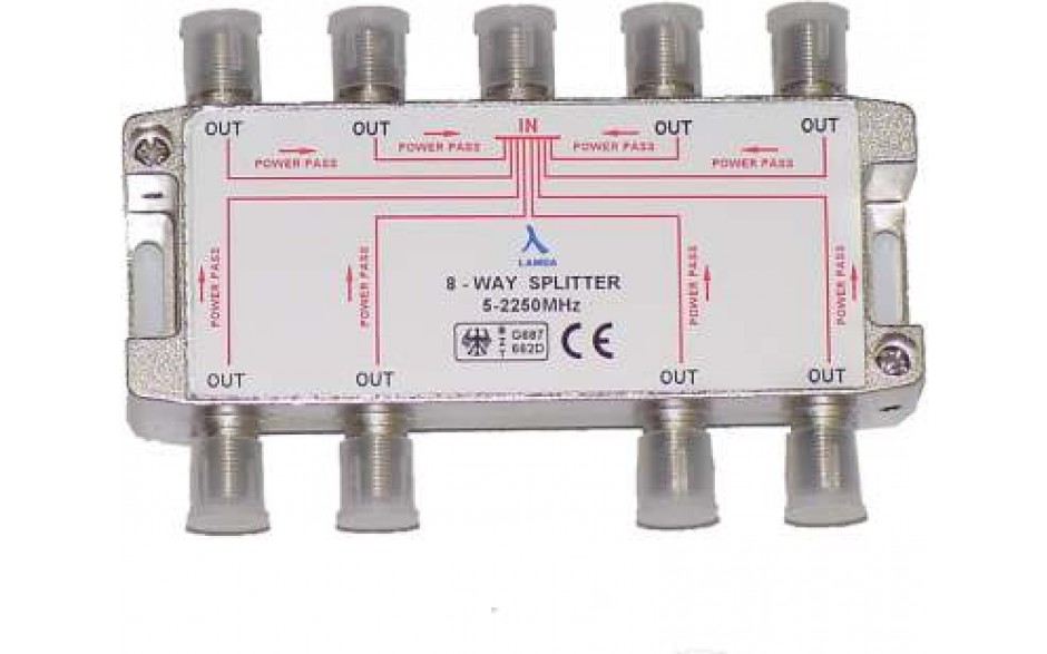 ClearView 8 Way F connector splitter 5-2250MHz