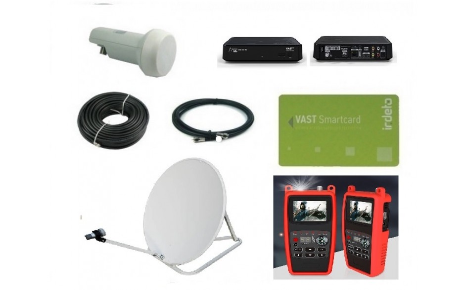 SatKing 80 cm portable VAST Dish Kit with digital meter & UEC VAST receiver