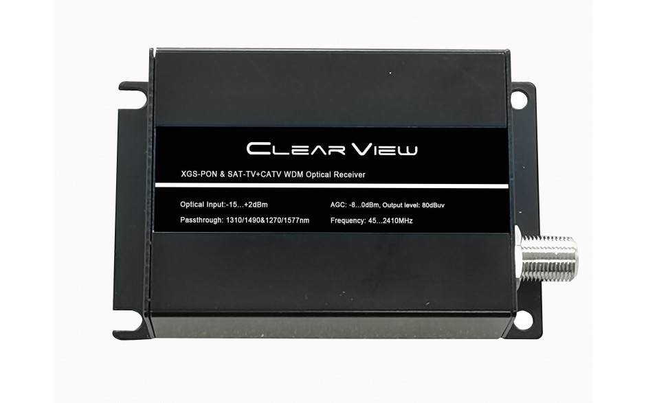 ClearView XGS2600 XGS-PON Optical receiver with RF to 2400MHz