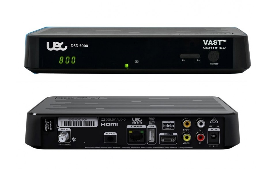 UEC DSD5000   VAST™ Certified Twin Tuner Set Top Box