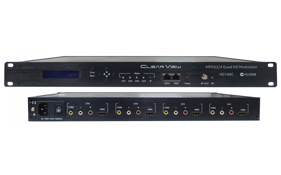 ClearView HD168c Quad HDMI/CVBS DVBT Modulator 1 carrier out with IP