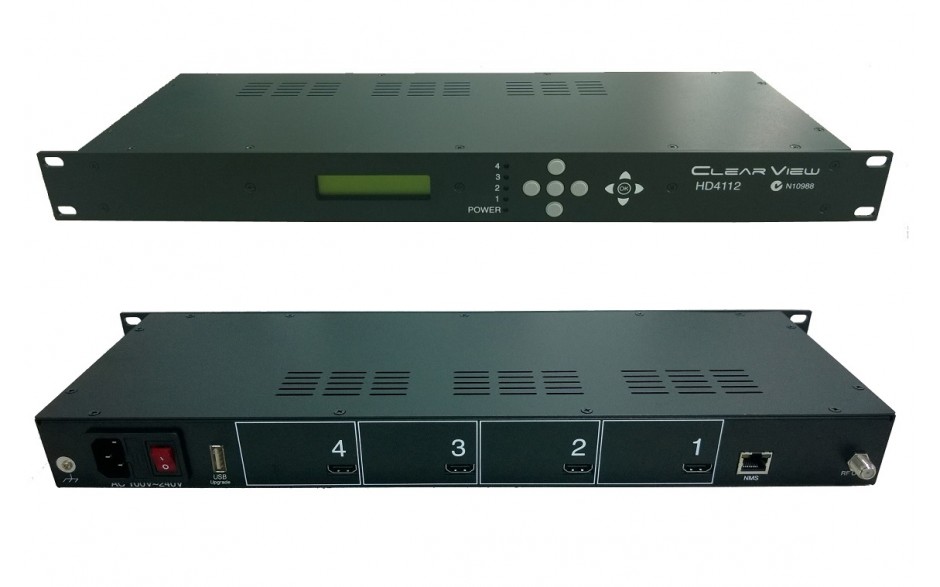ClearView HD4112-ATSC Quad HD MPEG2 ATSC Modulator 4RF Carriers Out