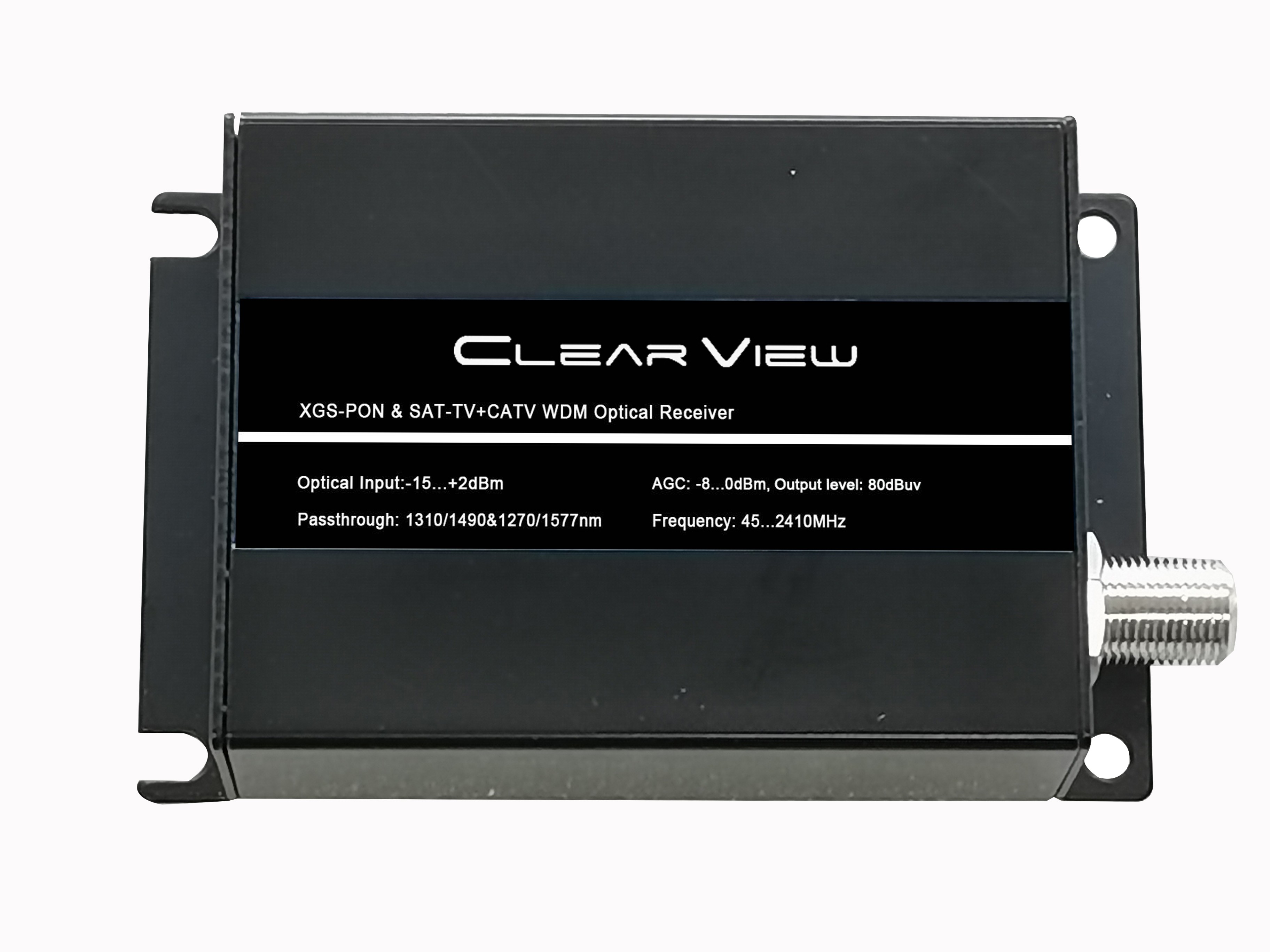 ClearView XGS2600 XGS-PON Optical receiver with RF to 2400MHz