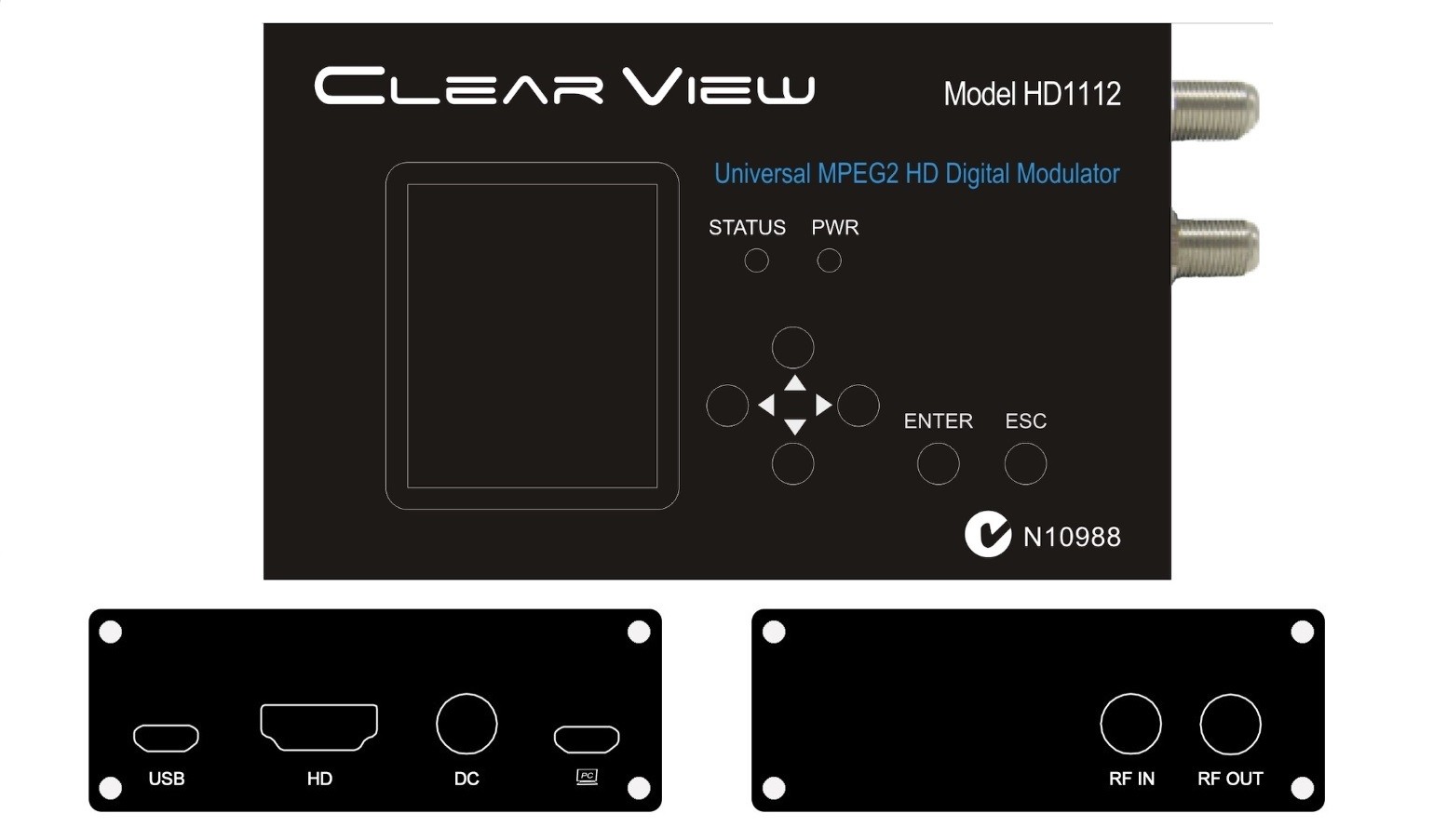 ClearView HD1112U Universal MPEG2 Single HD DVBT Modulator