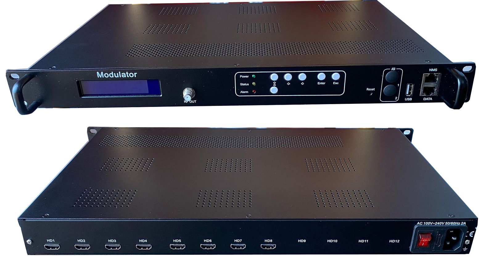 HD244-8  8 x HDMI Input, HD MPEG4 modulator with 4 x DVBT carriers out, and IP in and out.