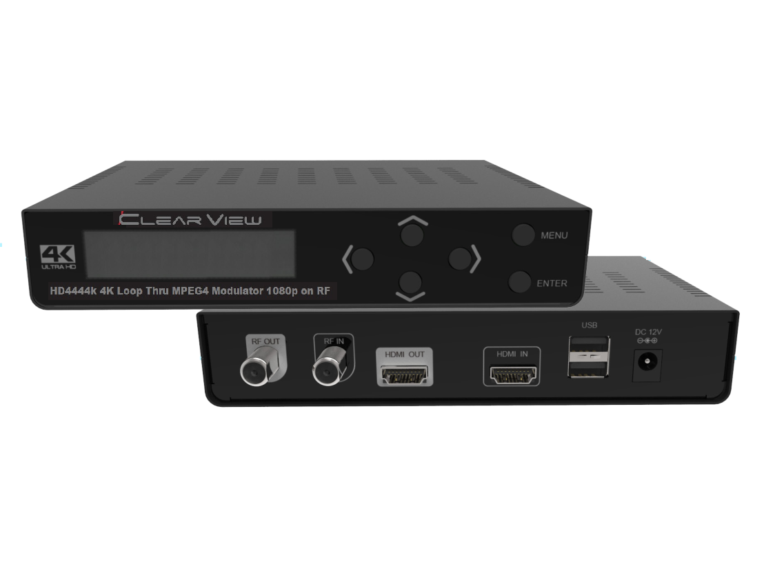 ClearView HD4444k Single HD MPEG4 DVBT Modulator HDMI 2K/4K Loop Thru with 1080p Distribution via DVBT